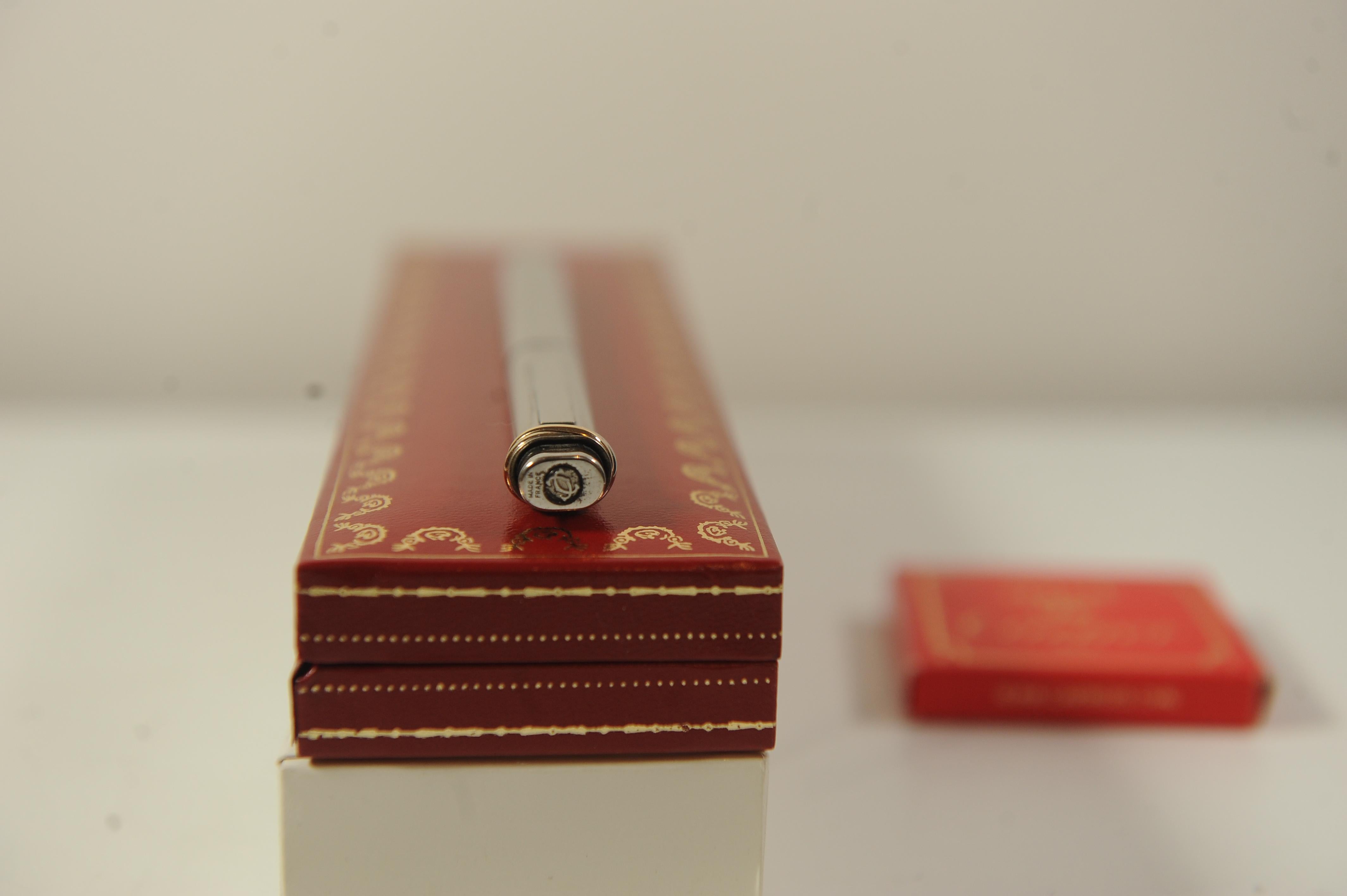 Stilografica Cartier d'epoca con pennino placcato oro 18ct Trinity con scatola e cartucce in vendita 9