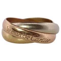 Vintage CARTIER 18k 750 Tricolor Rolling Ring, Vintage. Must de Cartier Dreifachring. Band