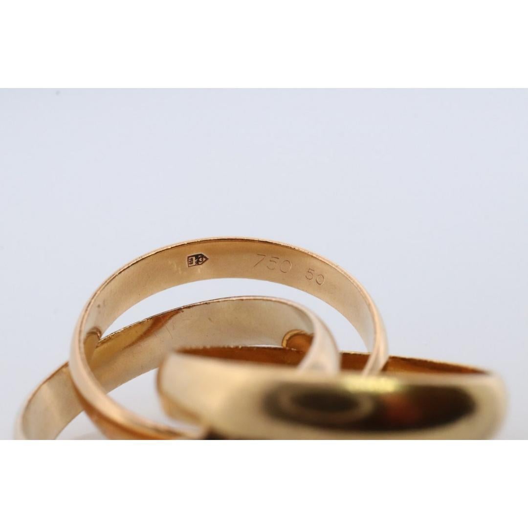 Cartier 18k 750 Tricolor Rolle d'epoca. Anello triplo Must de Cartier. In condizioni buone in vendita a Port Charlotte, FL