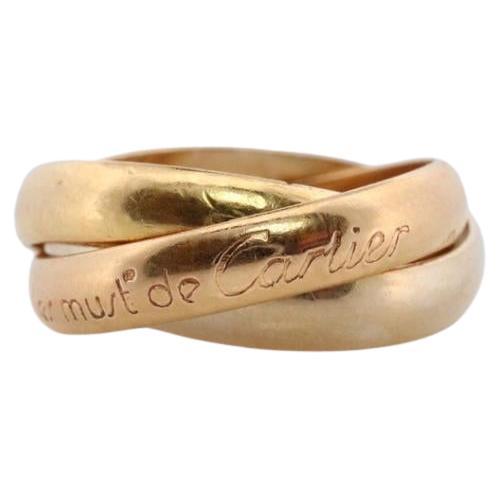 Vintage CARTIER 18k 750 Tricolor Rolling Ring, Vintage. Must de Cartier Dreifachring.