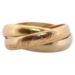 Vintage CARTIER 18k 750 Tricolor Rolling Ring, Vintage. Must de Cartier Dreifachring.