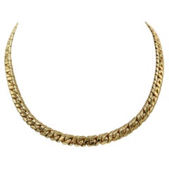 Vintage Cartier 18K Curb Link Necklace Yellow Gold 16" Solid Gold