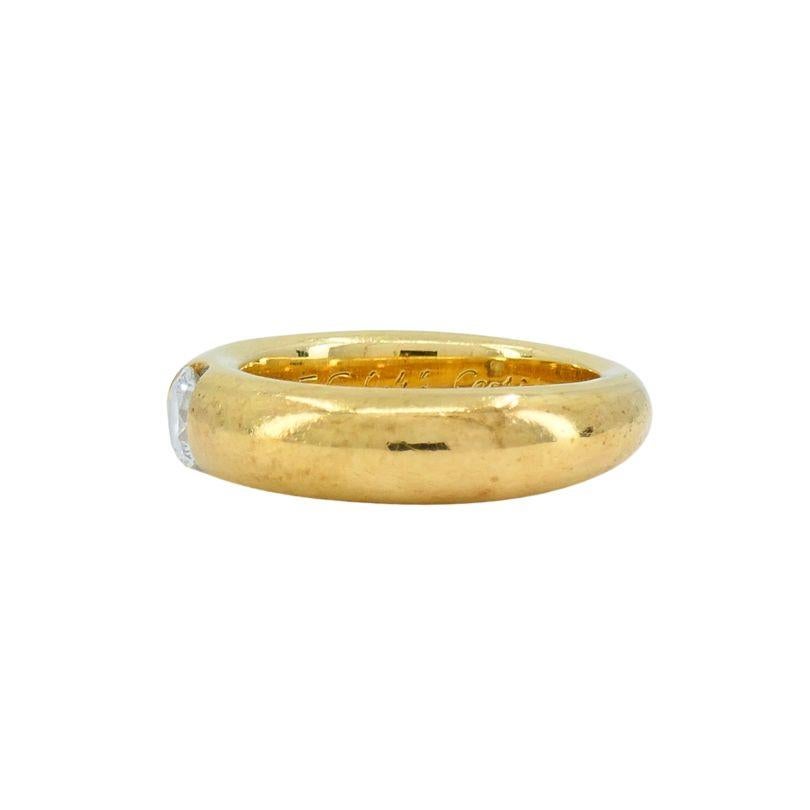 Brilliant Cut Vintage Cartier 18k Gold Diamond Band Ring