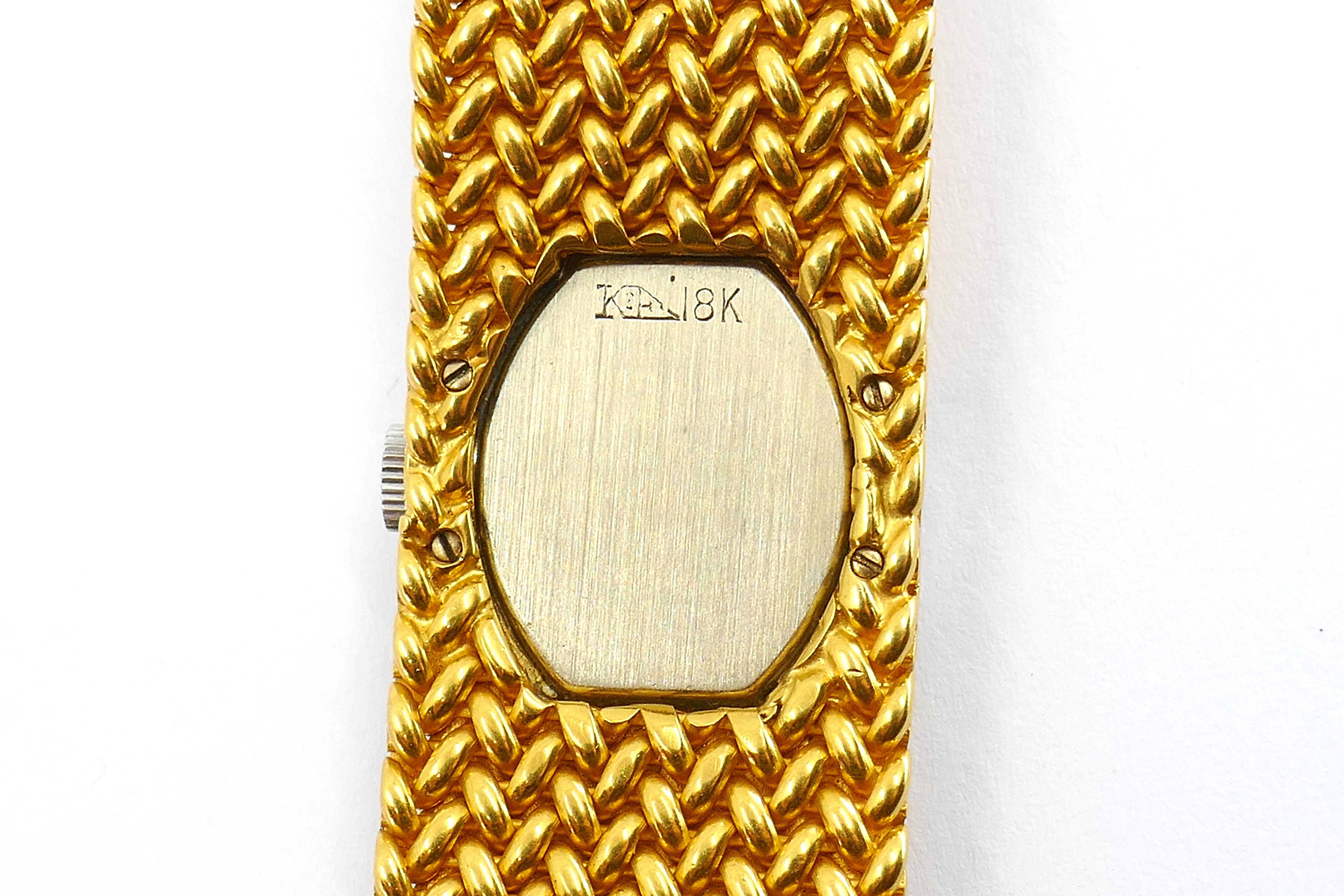 Vintage Cartier 18k Gold Diamond Braided Watch For Sale 8