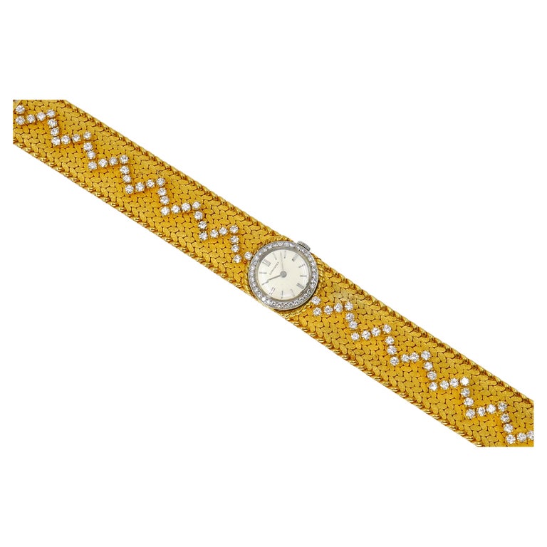 Vintage Cartier 18k Gold Diamond Braided Watch