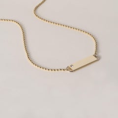 Vintage Cartier 18K Gold Diamond ID Bar Necklace