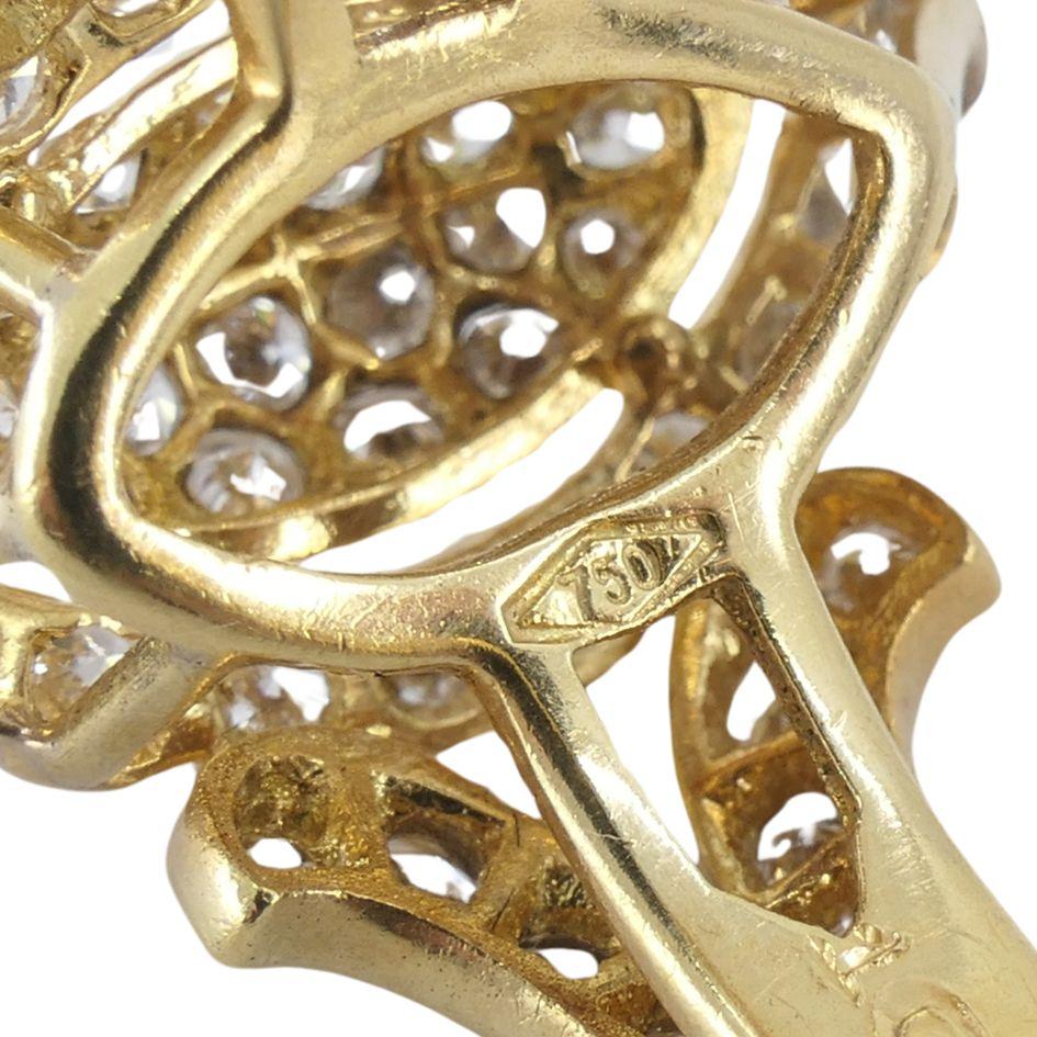 Vintage Cartier 18k Gold Diamond Marquise Cluster Ring For Sale 5