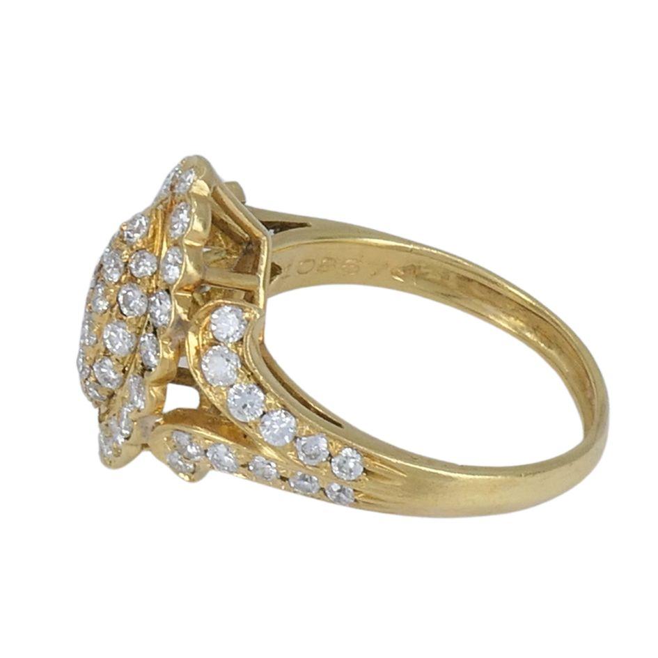 Vintage Cartier 18k Gold Diamond Marquise Cluster Ring For Sale 1