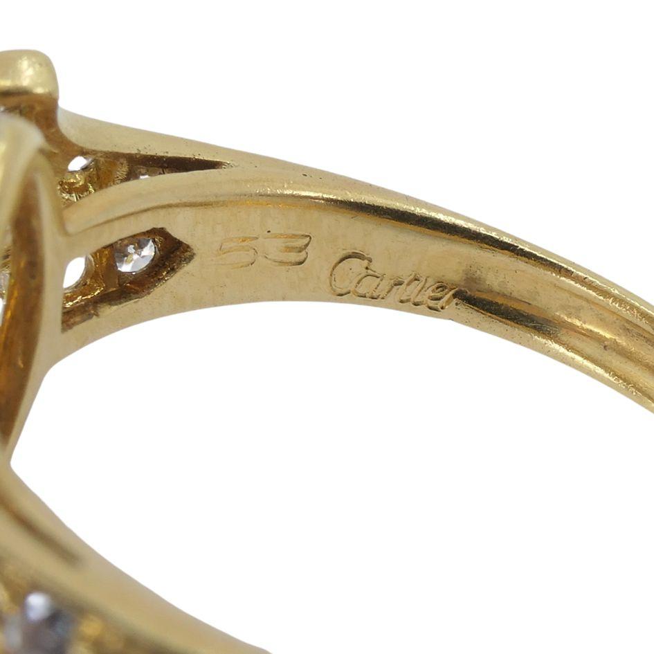 Vintage Cartier 18k Gold Diamond Marquise Cluster Ring For Sale 4