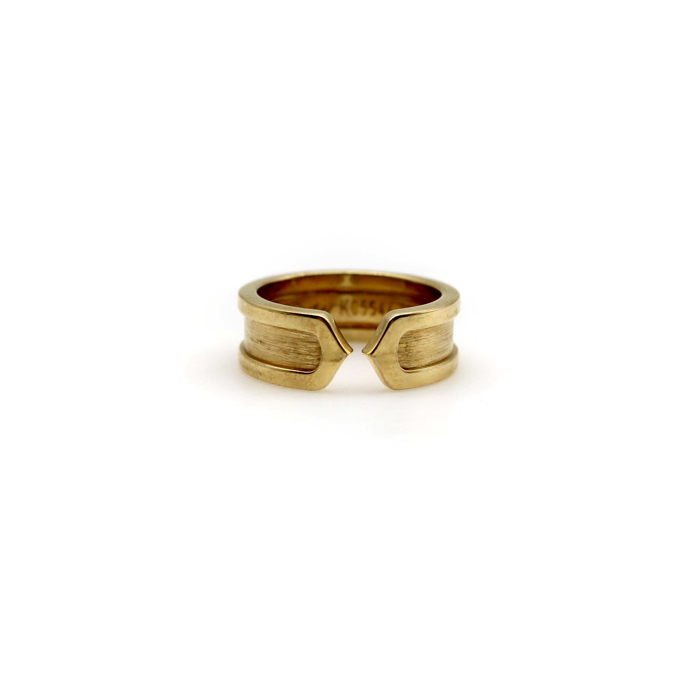 Vintage Cartier 18K Gold Double C Ring circa 2000 In Good Condition For Sale In Venice, CA