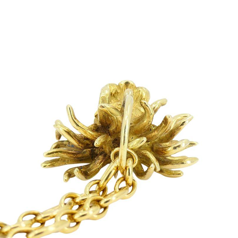 Vintage Cartier 18k Gold Emerald Lion Leo Pendant Chain Necklace For Sale 3