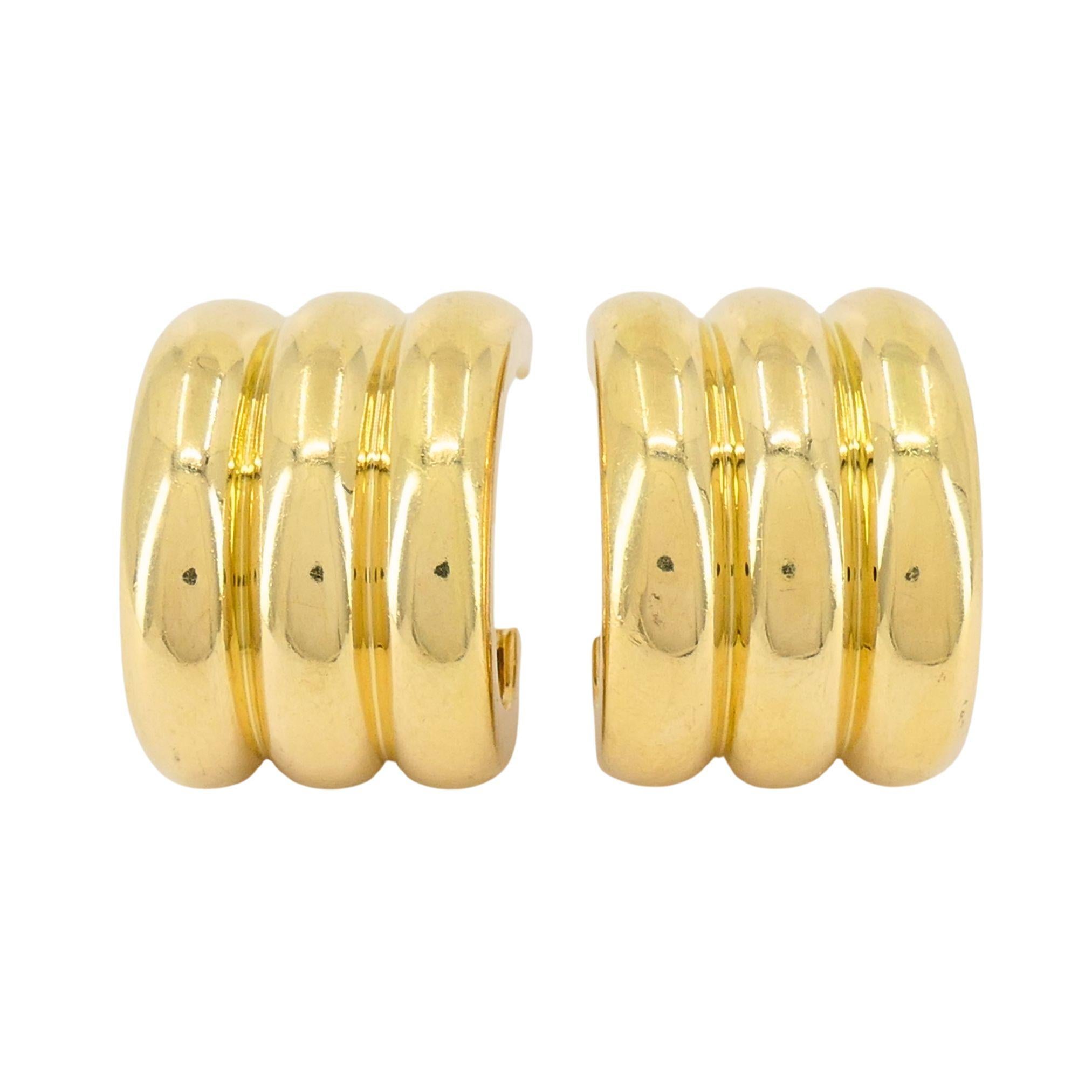 Pendientes de aro vintage Cartier de oro de 18 quilates en venta 7