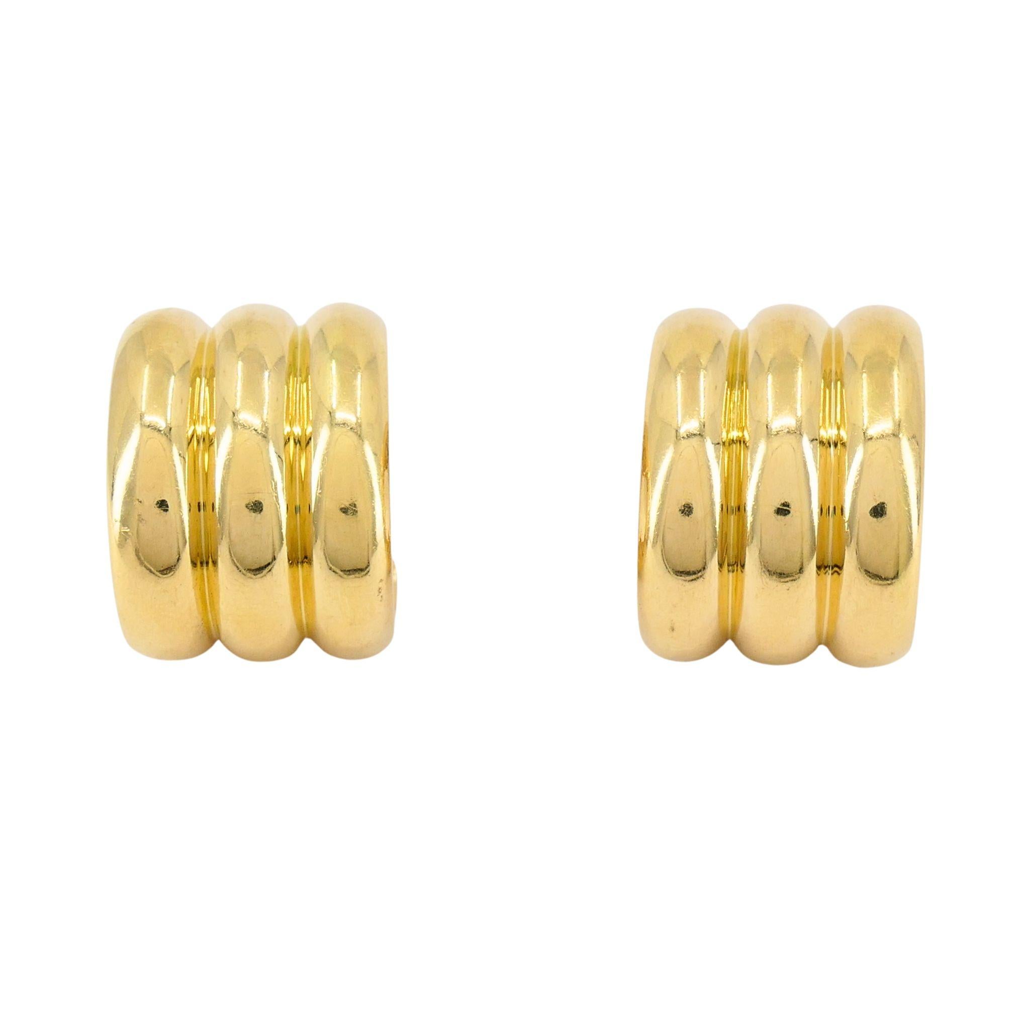 Pendientes de aro vintage Cartier de oro de 18 quilates en venta 9