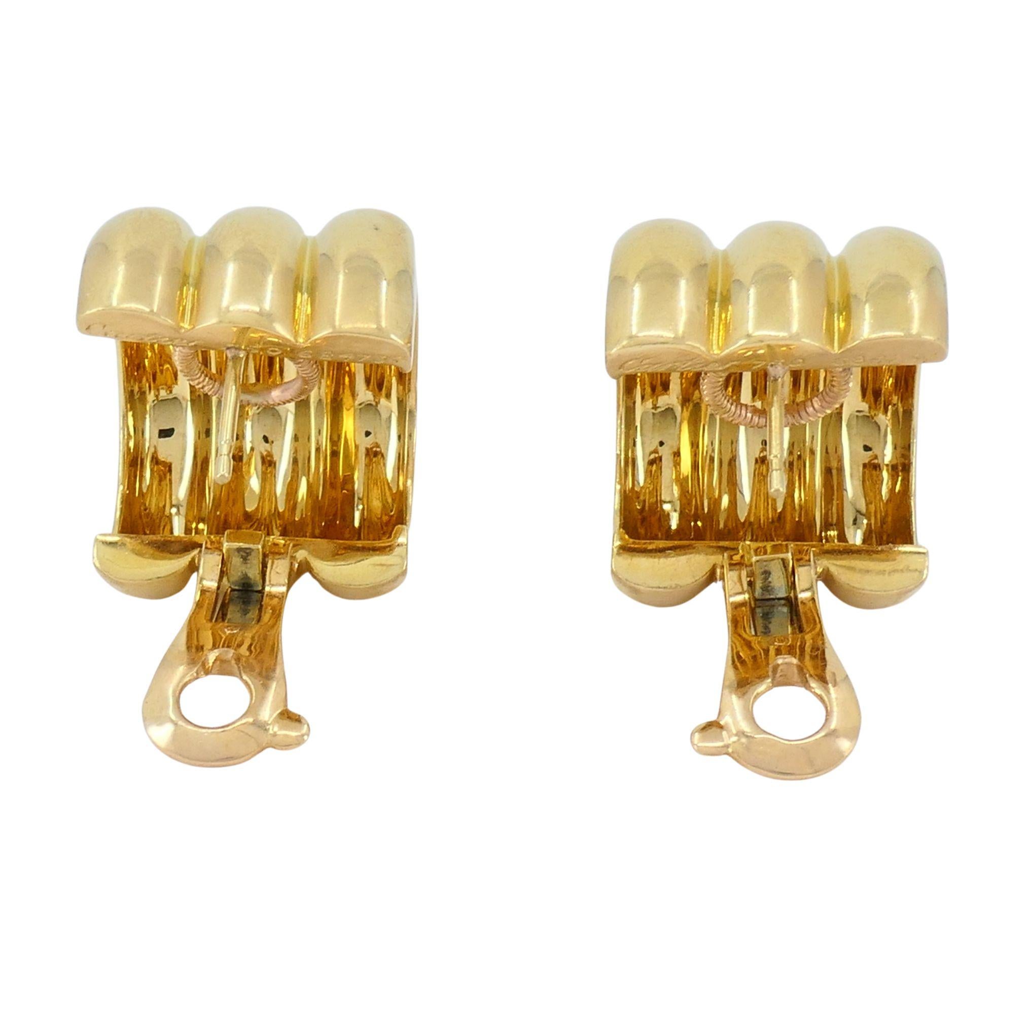 De las mujeres Pendientes de aro vintage Cartier de oro de 18 quilates en venta