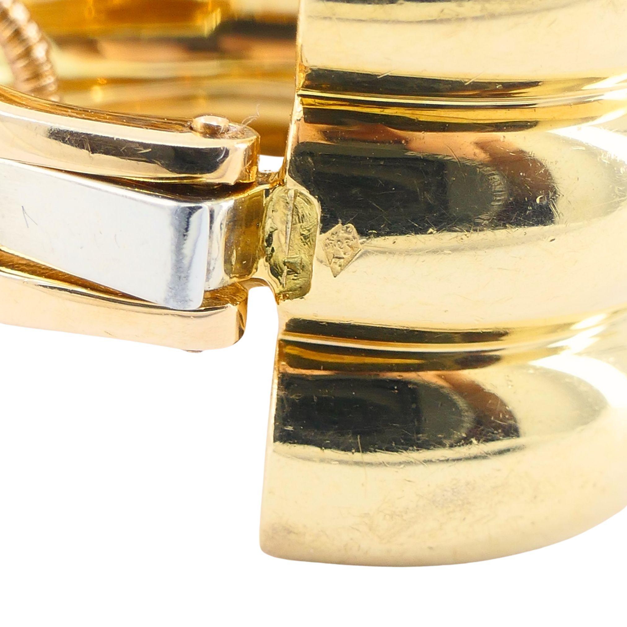 Pendientes de aro vintage Cartier de oro de 18 quilates en venta 4