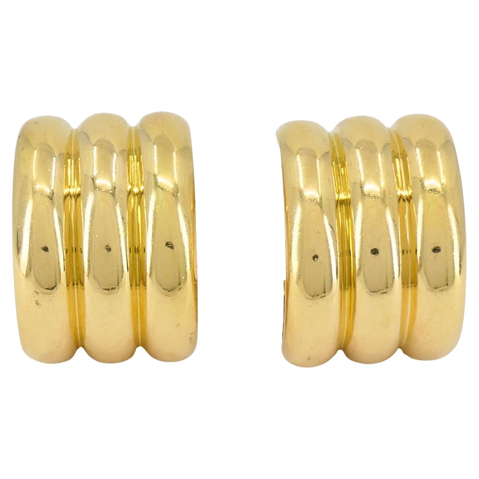 Pendientes de aro vintage Cartier de oro de 18 quilates en venta
