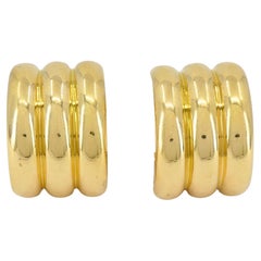 Vintage Cartier 18k Gold Hoop Earrings
