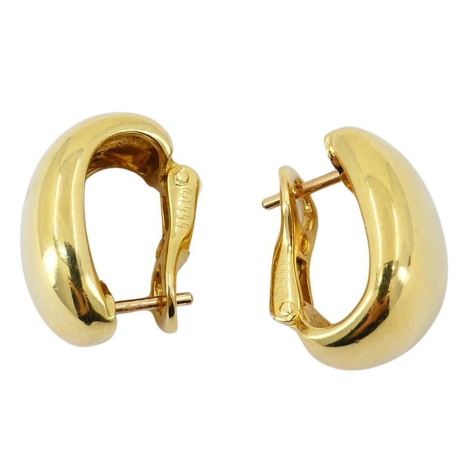 Women's Vintage Cartier 18k Gold Nouvelle Vague Earrings