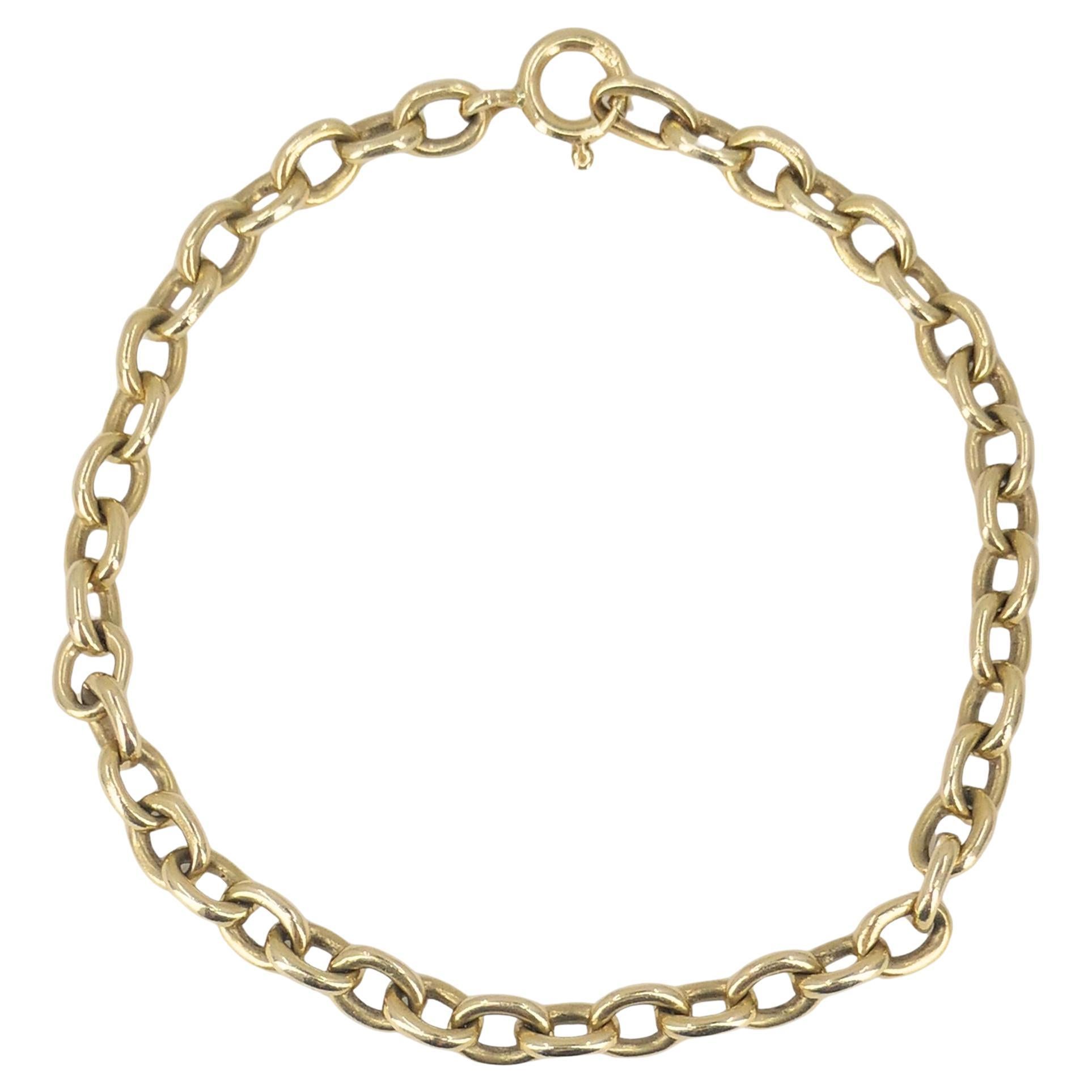 Vintage Cartier 18k Gold Oval Link Chain Bracelet
