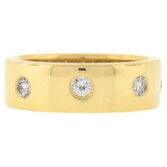 Vintage Cartier 18k Gold Runder Wurzelholz-Diamant 6,4 mm polierter breiter Ring