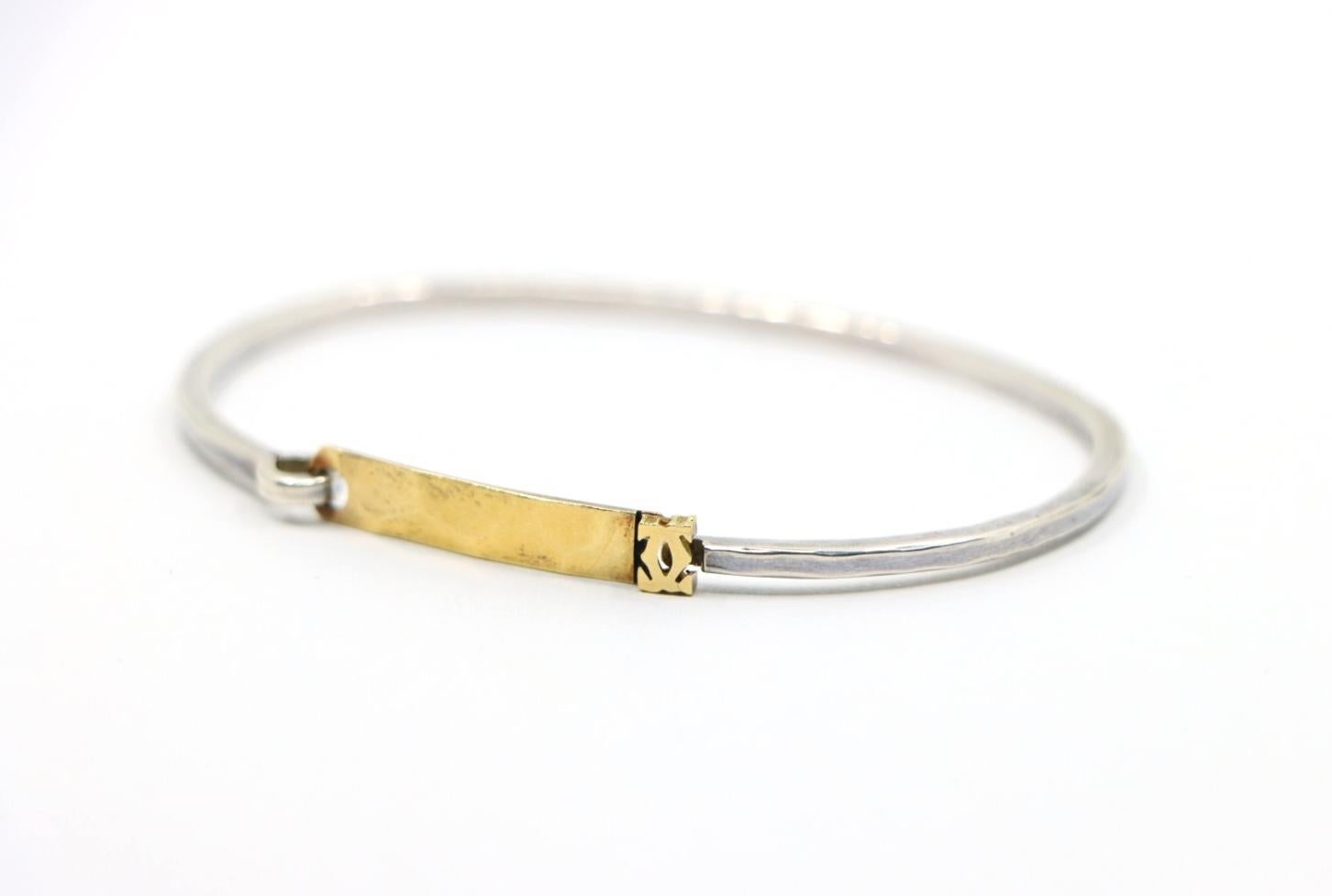 Vintage Cartier 18K Gold & Silver Bangle Bracelet 2