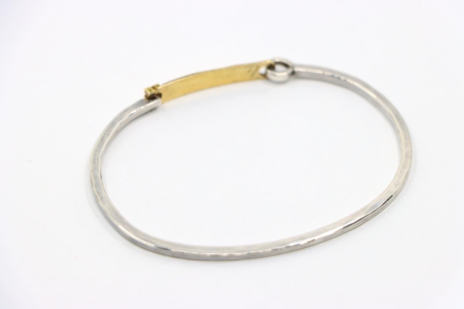 Vintage Cartier 18K Gold & Silver Bangle Bracelet 5