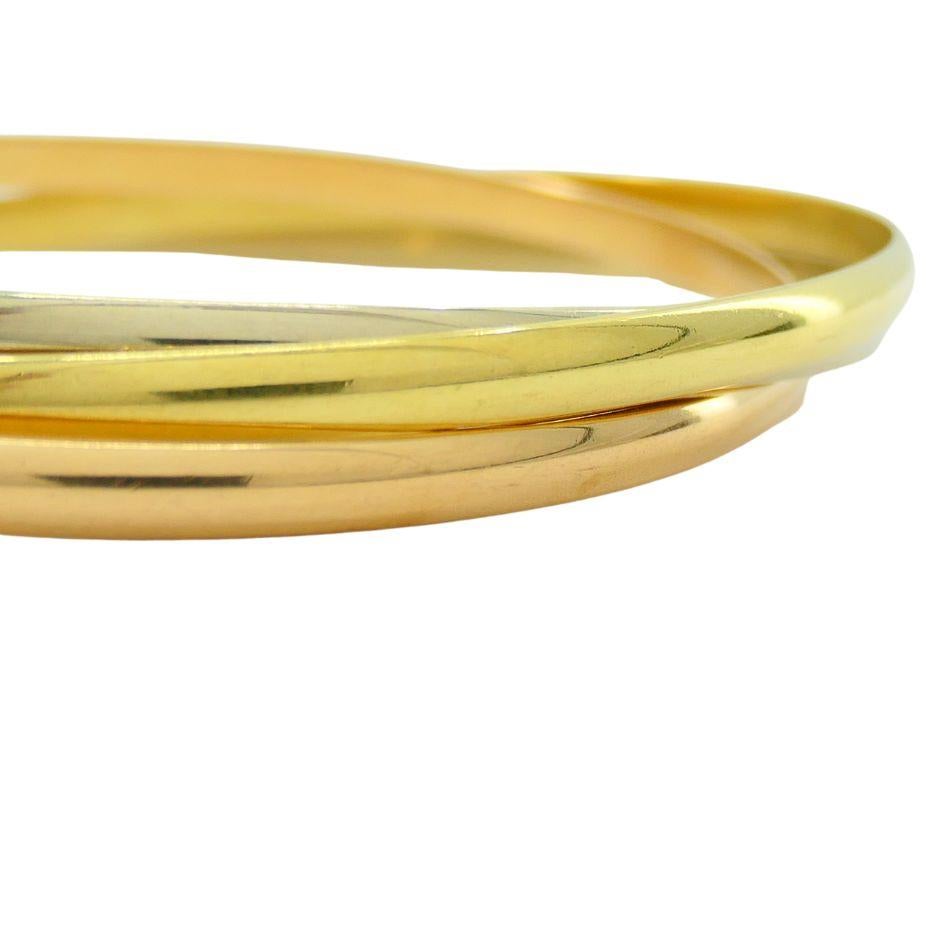 Vintage Cartier 18k Gold Trinity Bangle Bracelet For Sale 6