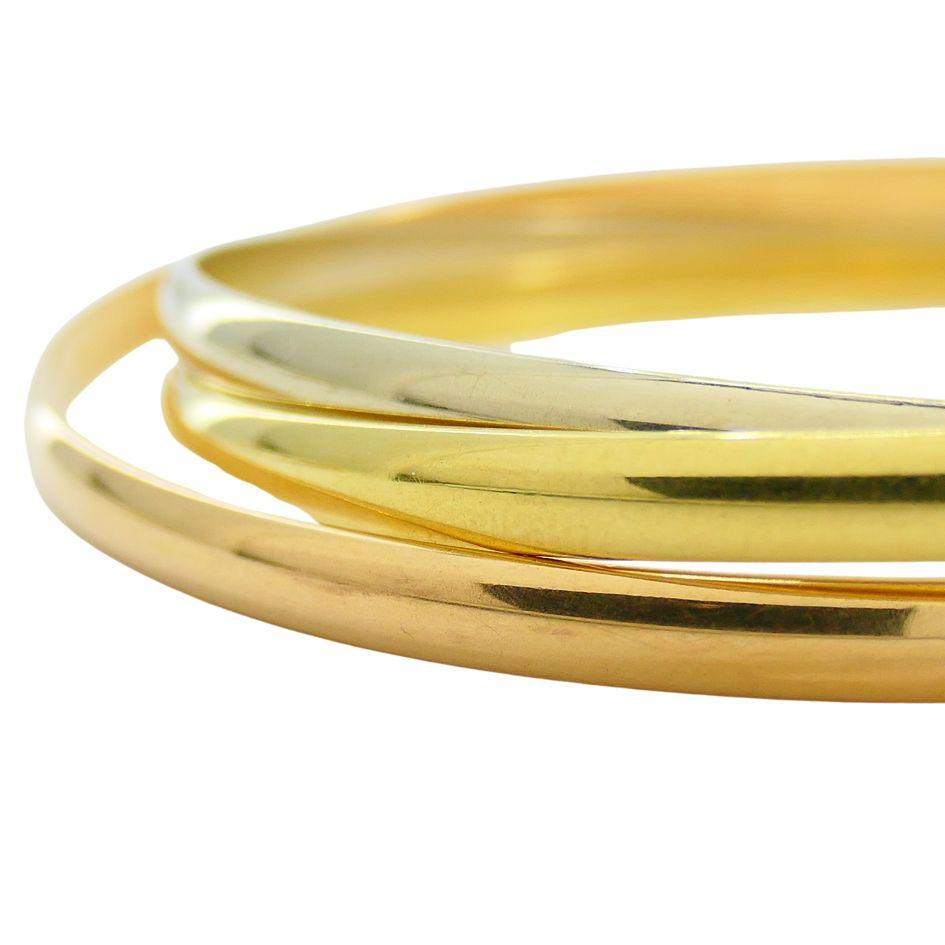 Vintage Cartier 18k Gold Trinity Bangle Bracelet For Sale 7