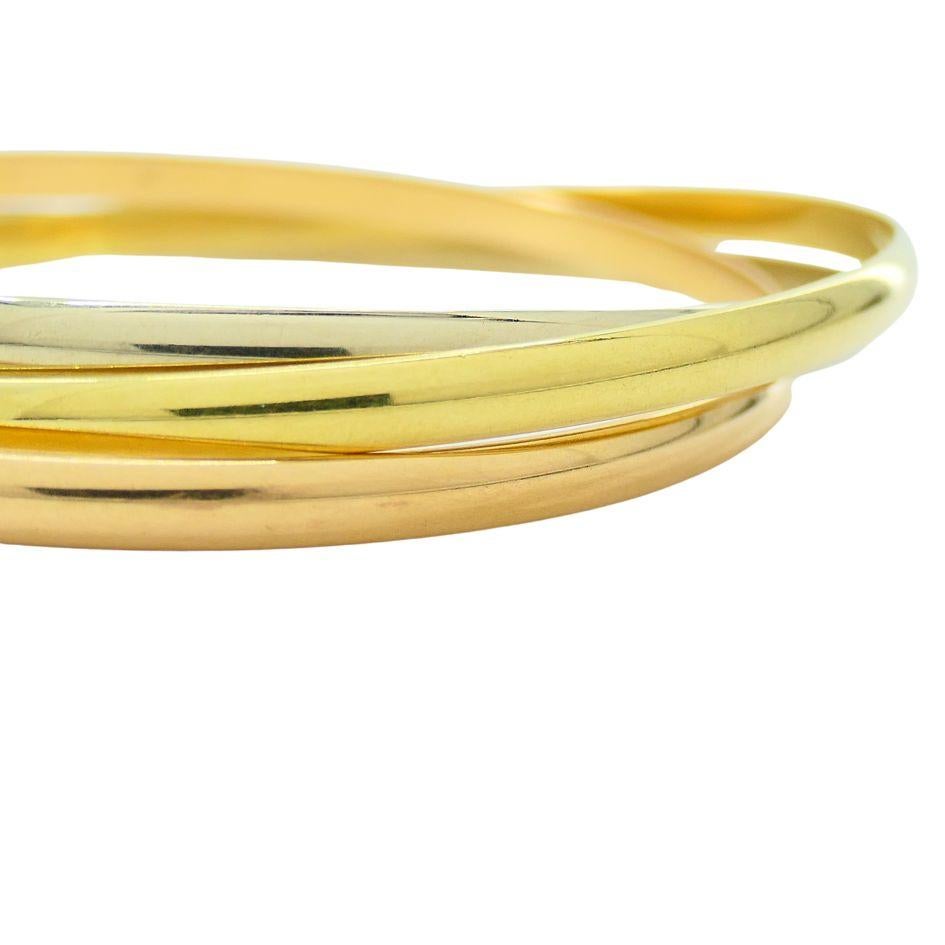 Vintage Cartier 18k Gold Trinity Bangle Bracelet For Sale 9