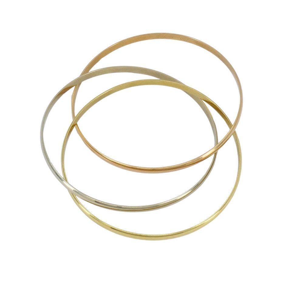 Vintage Cartier 18k Gold Trinity Bangle Bracelet For Sale 1