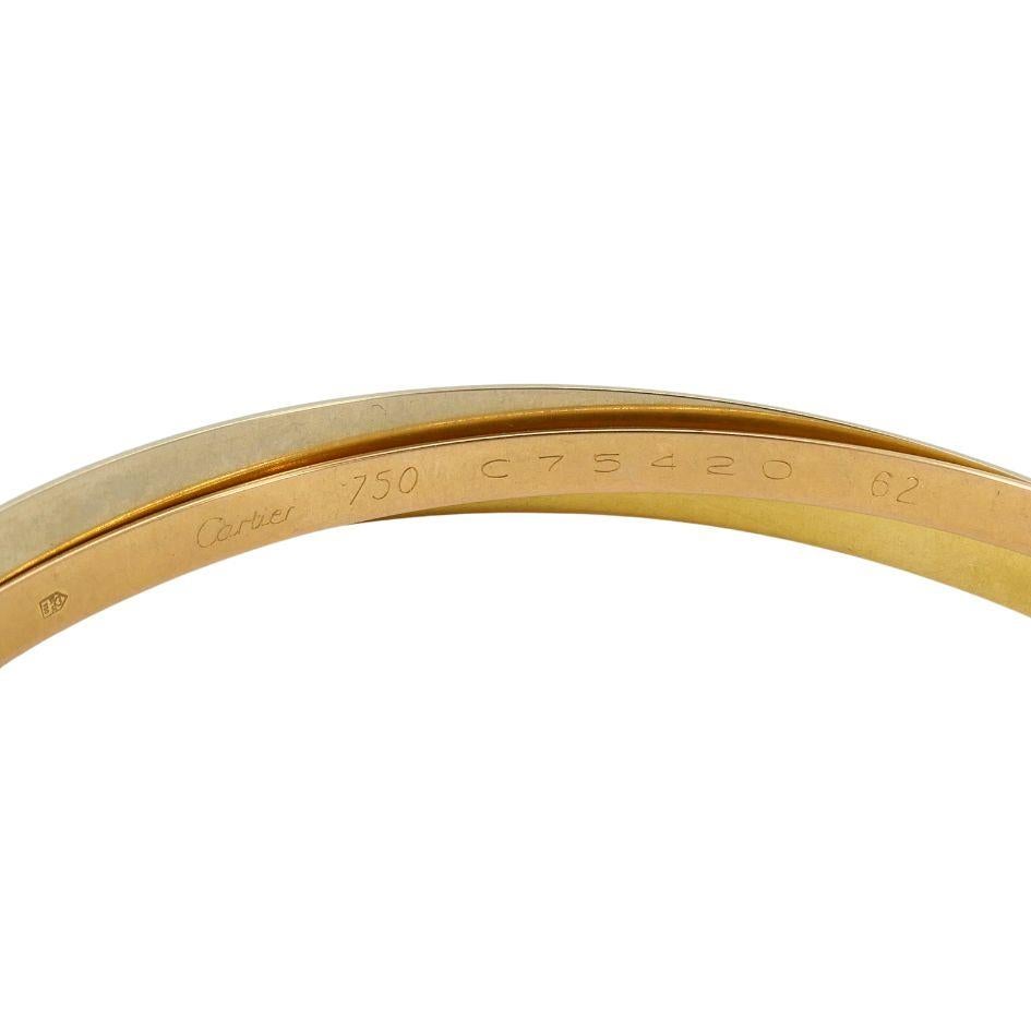 Vintage Cartier 18k Gold Trinity Bangle Bracelet For Sale 3