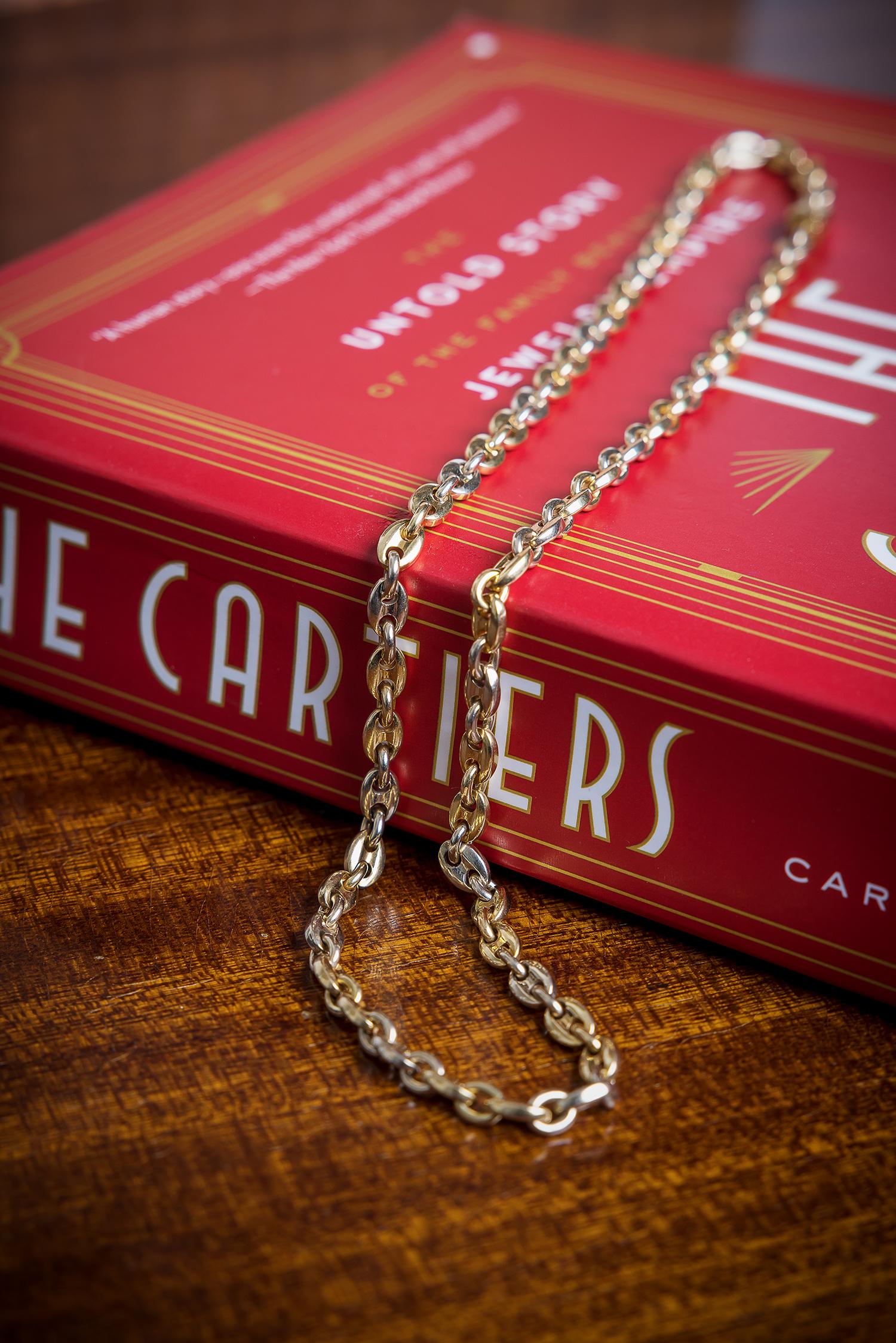 Modern Cartier 18k Gold Two Tone Mariner Link Necklace