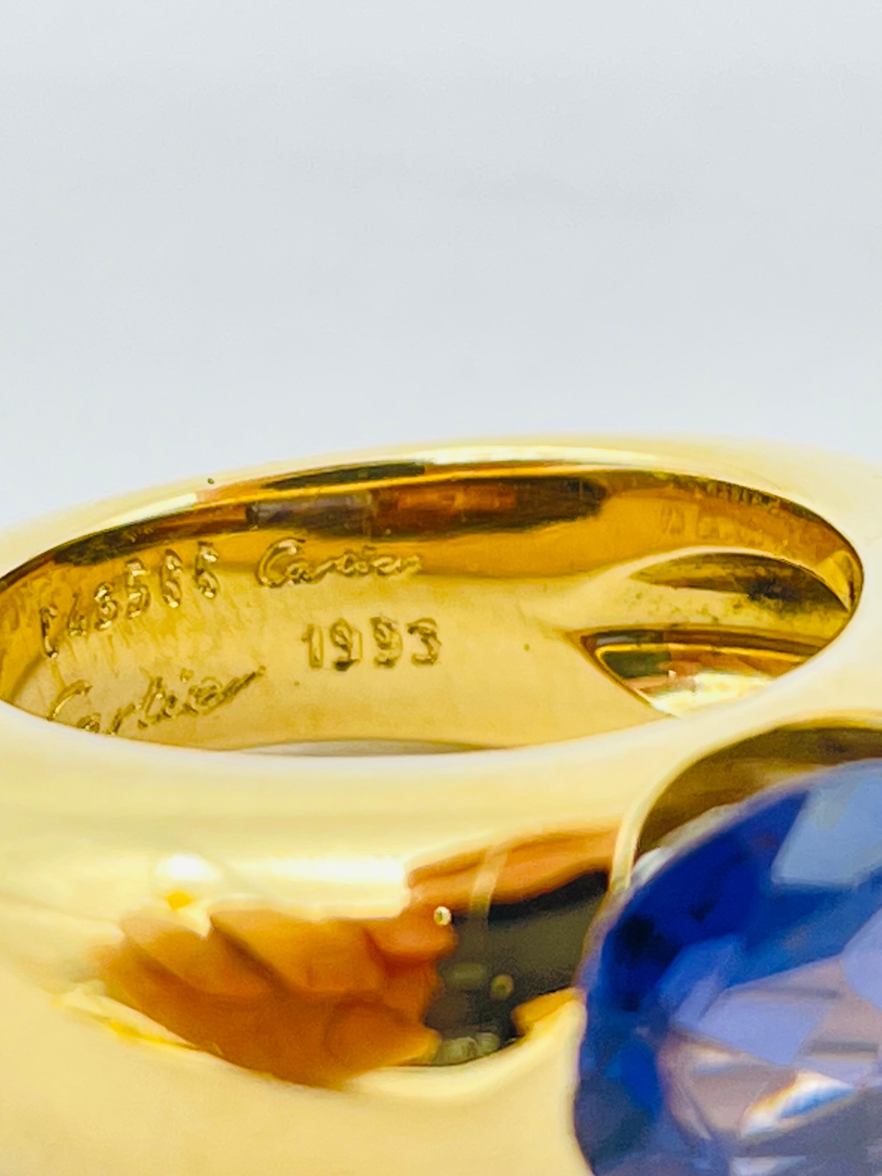 Vintage Cartier 18k Ring, Big Ellipse with Amethyst For Sale 2