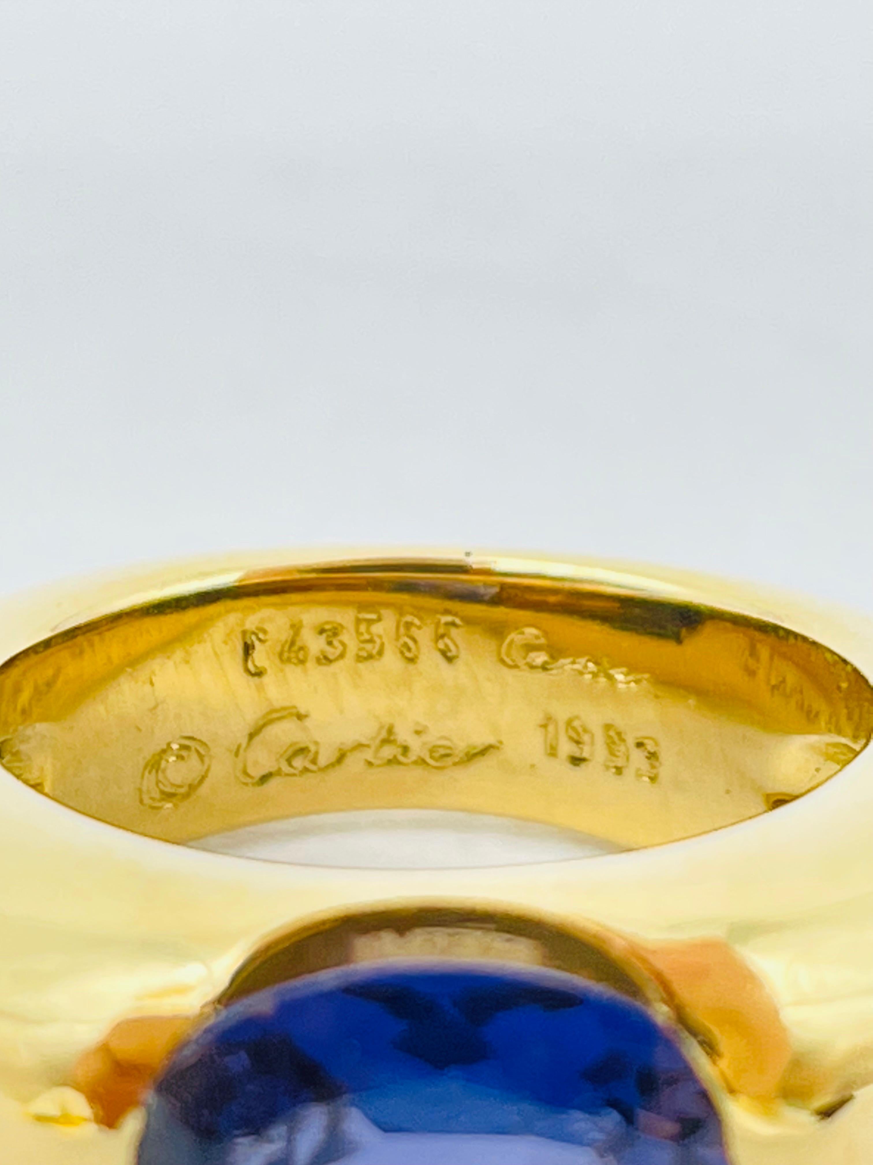 Vintage Cartier 18k Ring, Big Ellipse with Amethyst In Good Condition For Sale In Berlin, BE