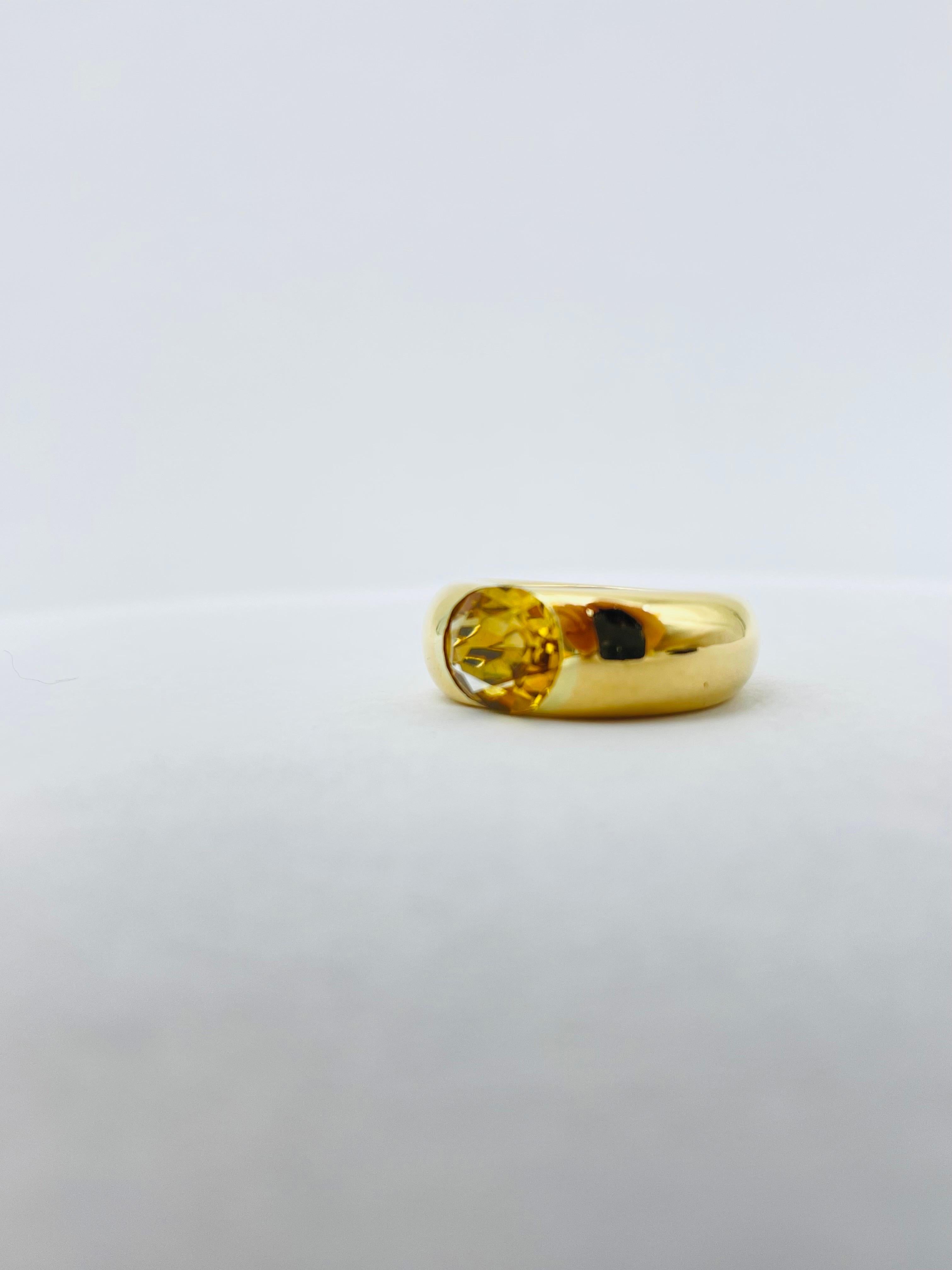 Vintage Cartier 18k Ring, Big Ellipse with Citrine 4