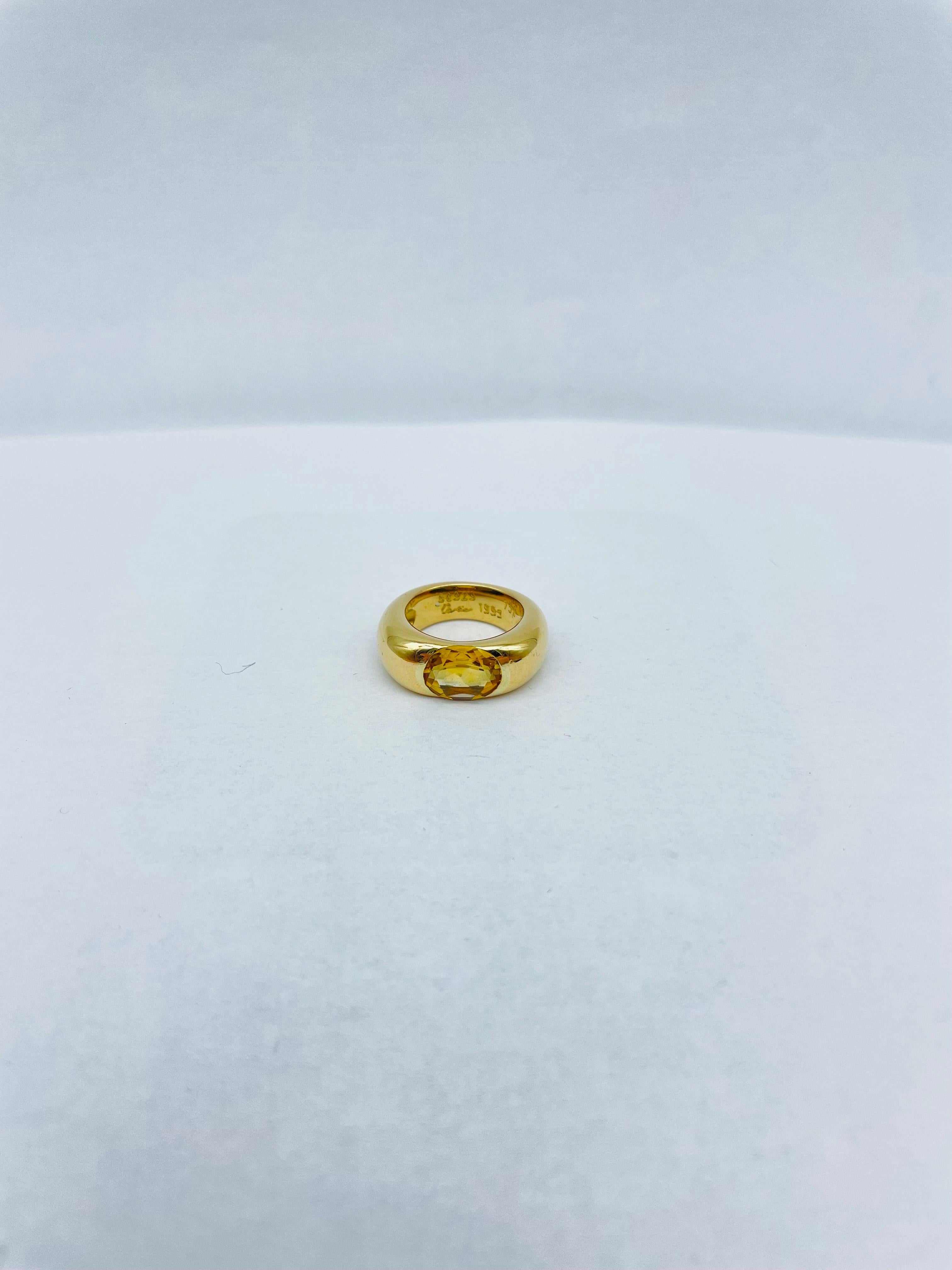 Vintage Cartier 18k Ring, Big Ellipse with Citrine In Good Condition In Berlin, BE
