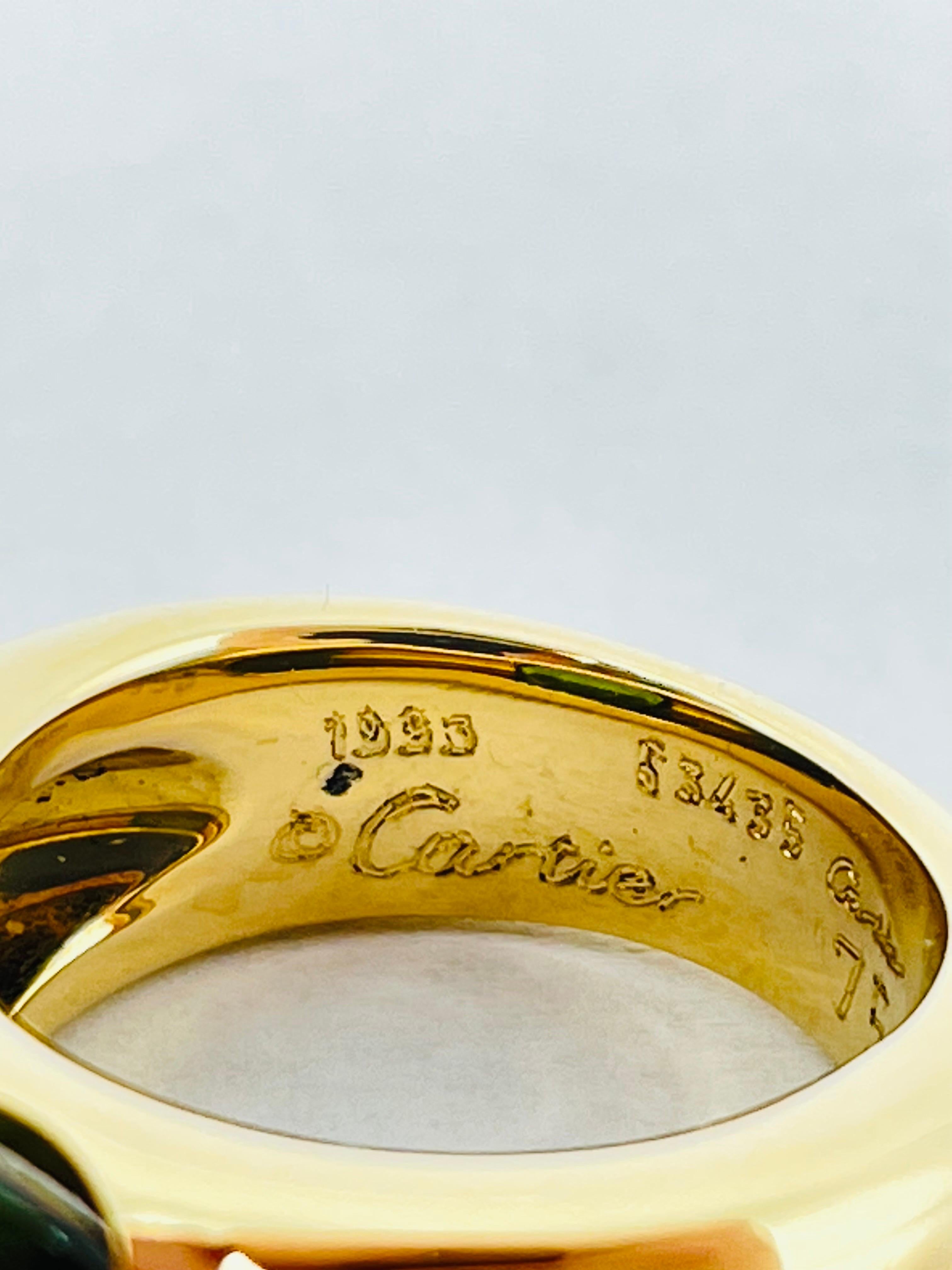 Vintage Cartier 18k Ring, Big Ellipse with Tourmaline 3