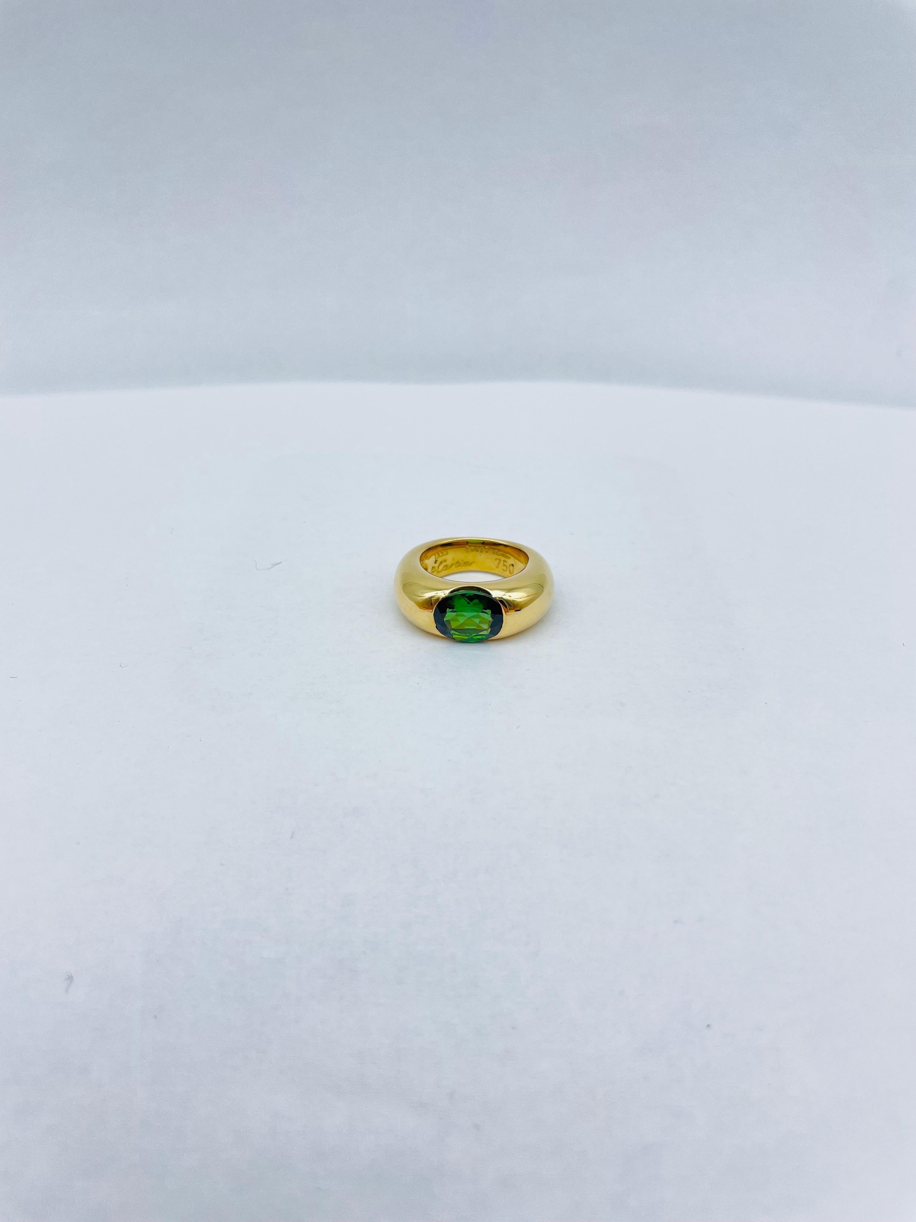 Vintage Cartier 18k Ring, Big Ellipse with Tourmaline 5