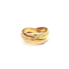Vintage Cartier 18k Tri Color Gold Trinity Rolling Band Ring sz 48 sz 4.5