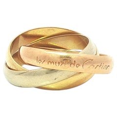 Vintage Cartier 18k Tri Color Gold Trinity Rolling Band Ring sz 48 sz 4.5