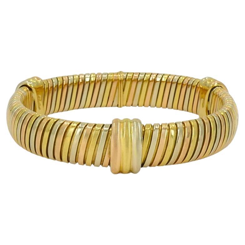Vintage Cartier 18k or tricolore Tubogas