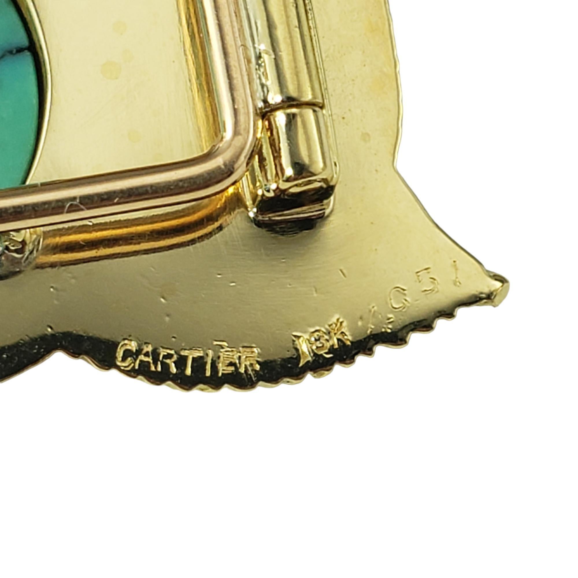 Cartier, broche hibou vintage 18 carats en turquoise, émeraude et diamants n°17761 Pour femmes en vente