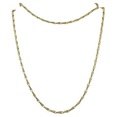 Vintage Cartier 18k Two-Tone Gold Chain Necklace Barleycorn Link
