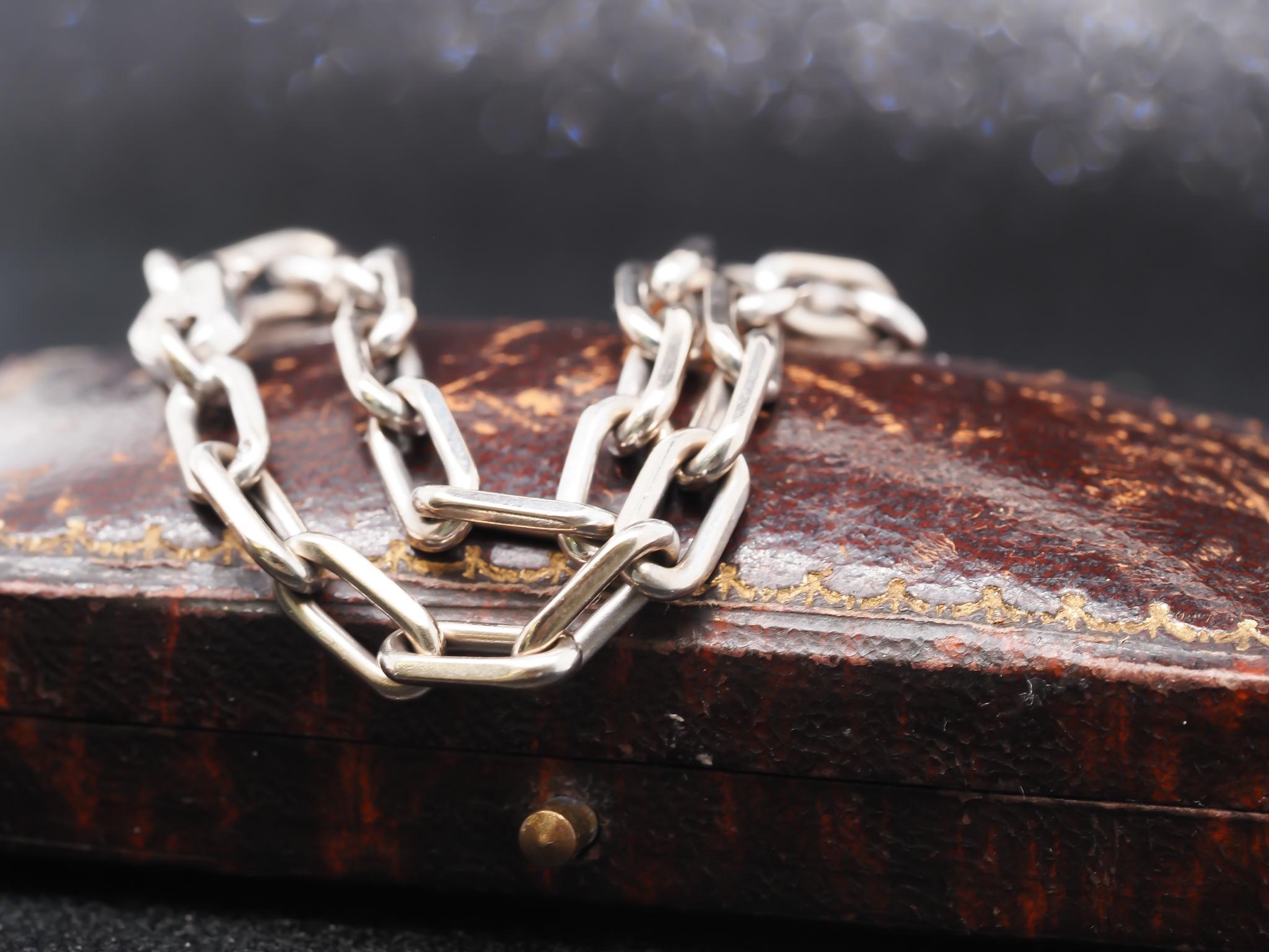 Vintage Cartier 18K White Gold Link Bracelet 2