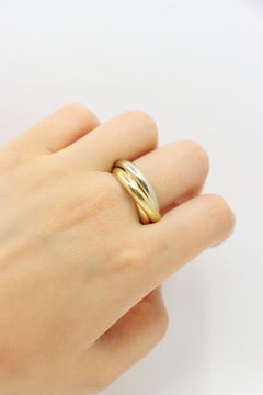Vintage Cartier 18K White & Rose & Yellow Gold Trinity Ring