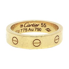 Vintage Cartier 18k Yellow Gold 4.9mm Love Band Ring sz 55