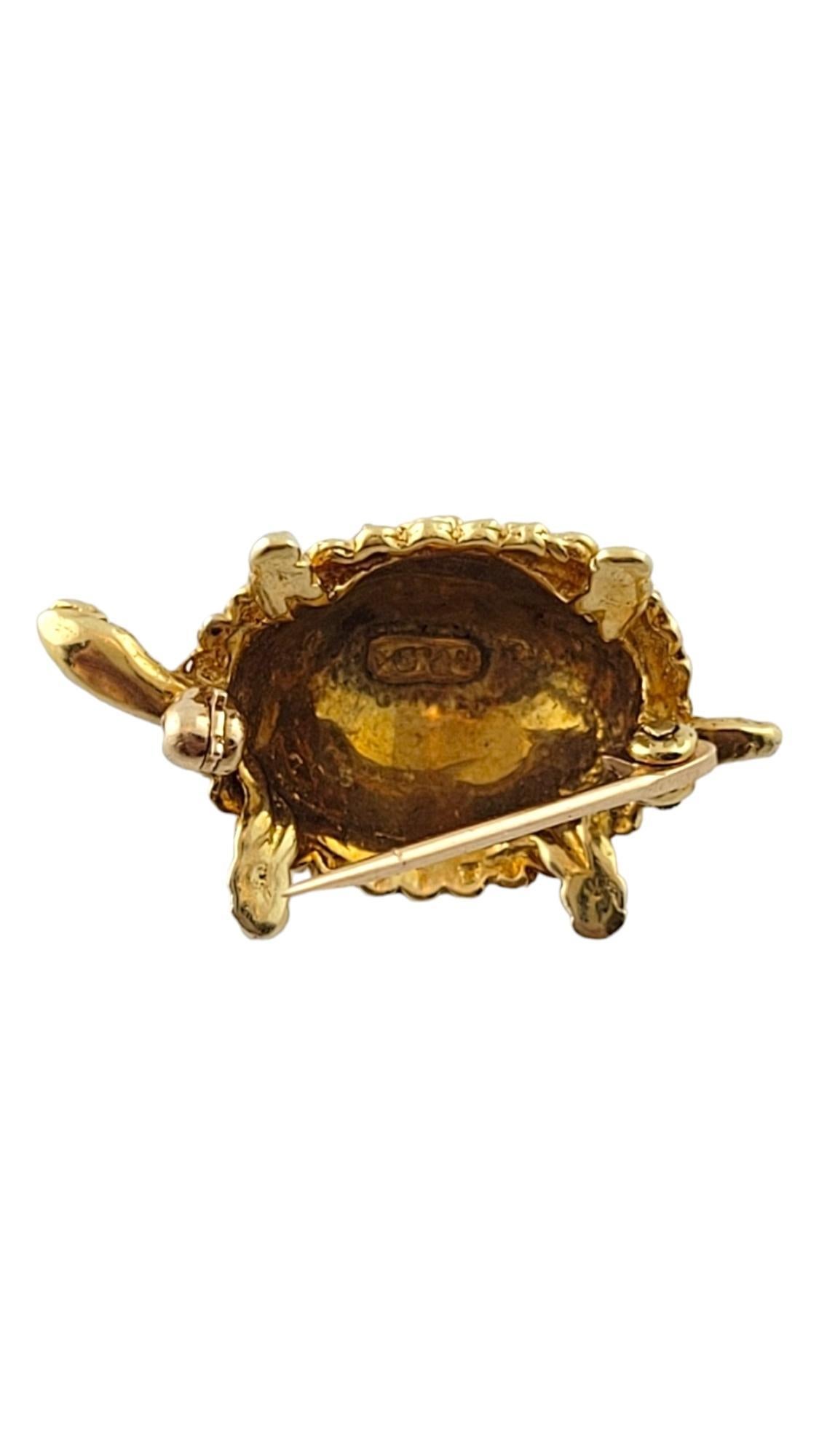 Vintage Cartier 18K Yellow Gold Blue Enamel Turtle Pin #18204 For Sale 4