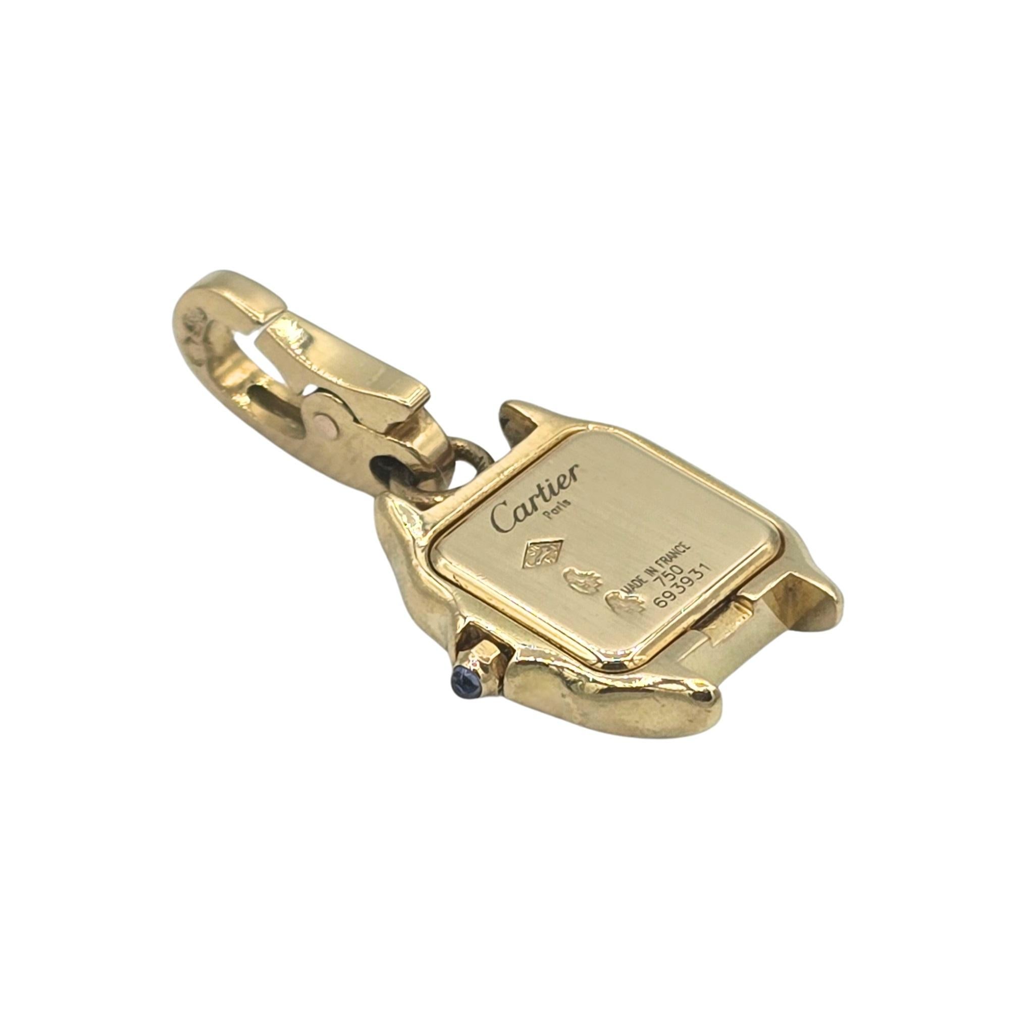 Women's Vintage Cartier 18k Yellow Gold Bracelet with Panthere Watch Charm