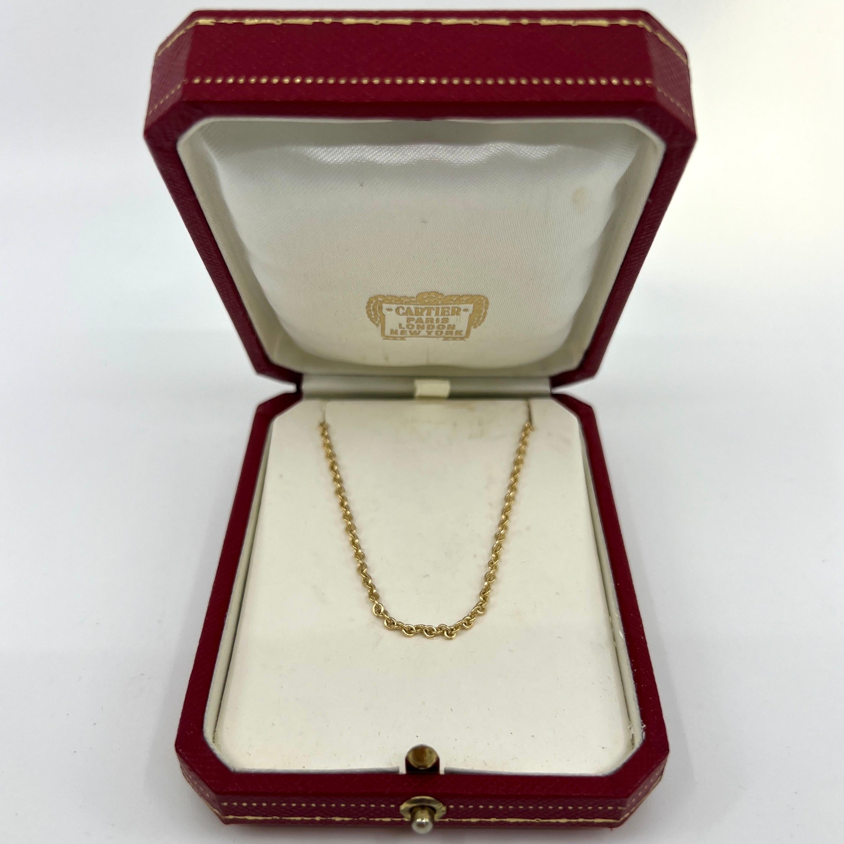 Vintage Cartier 18k Yellow Gold Cable Necklace Chain With Box 40cm 16' 6