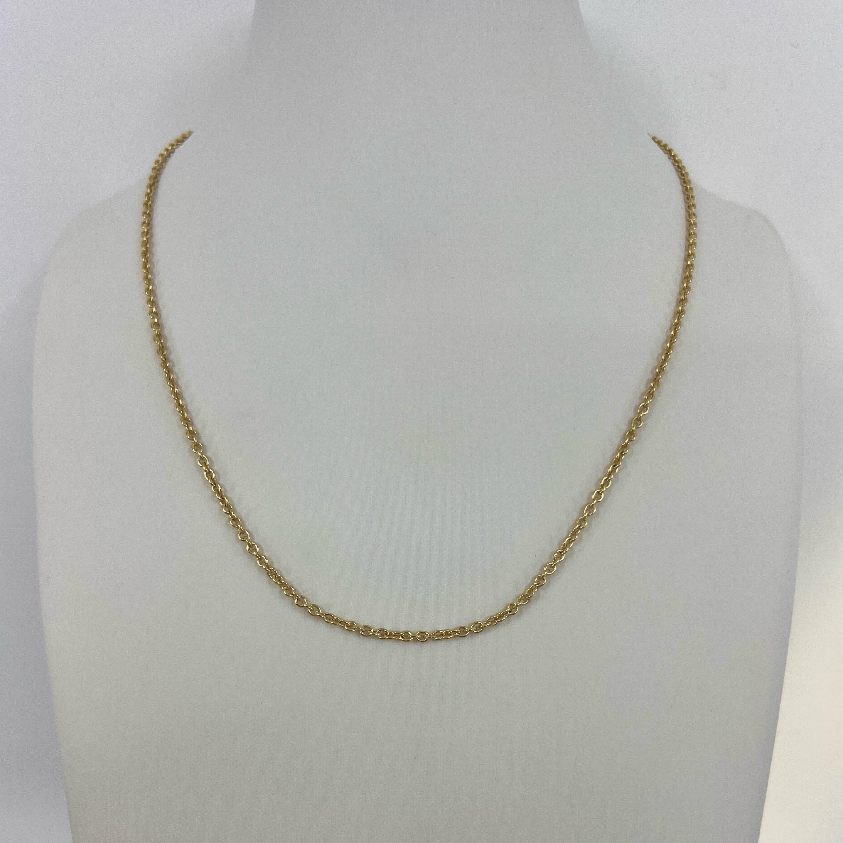 Vintage Cartier 18k Yellow Gold Cable Necklace Chain With Box 40cm 16' In Excellent Condition In Birmingham, GB